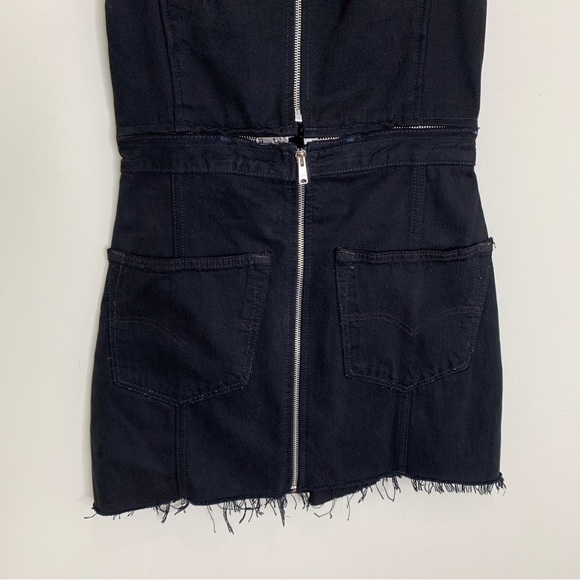 NEW RE/DONE Levi’s Overall Denim Mini Dress (Sz M) Reworked Vintage Black - Picture 7 of 16